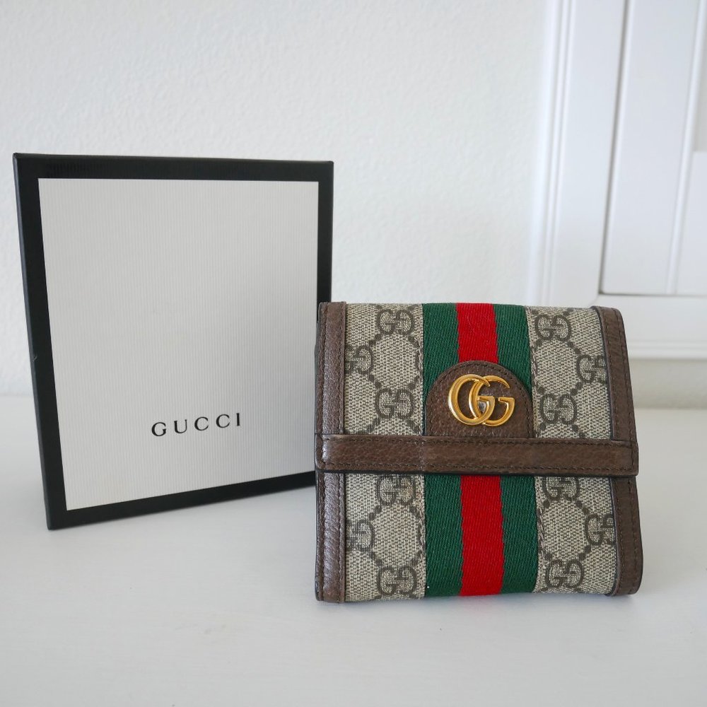 Gucci Ophidia GG french flap wallet